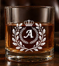 Monogram Initial “A” Glass – Made in Europe – 100% Lead-Free – Gift-Boxed – Free Shipping – Free Returns