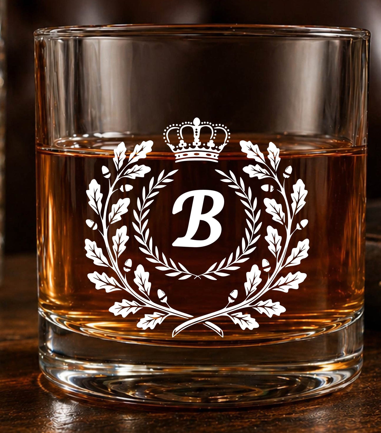 Monogram Initial “B” Glass – Made in Europe – 100% Lead-Free – Gift-Boxed – Free Shipping – Free Returns