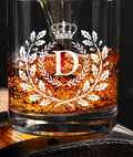 Monogram Initial “D” Glass – Made in Europe – 100% Lead-Free – Gift-Boxed – Free Shipping – Free Returns