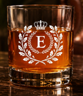 Monogram Initial “E” Glass – Made in Europe – 100% Lead-Free – Gift-Boxed – Free Shipping – Free Returns