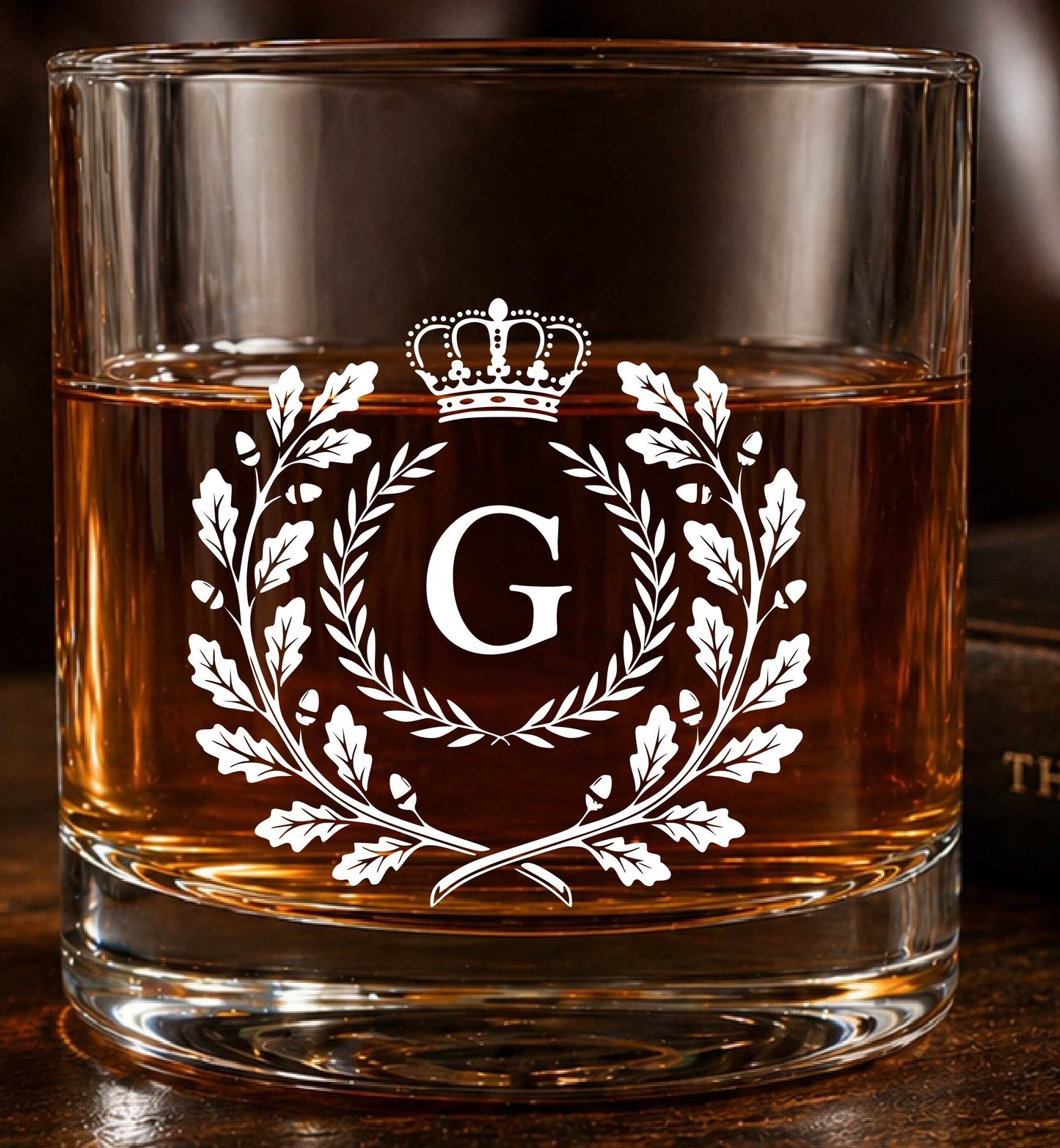 Monogram Initial “G” Glass – Made in Europe – 100% Lead-Free – Gift-Boxed – Free Shipping – Free Returns