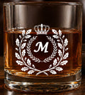 Monogram Initial “M” Glass – Made in Europe – 100% Lead-Free – Gift-Boxed – Free Shipping – Free Returns