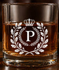 Monogram Initial “P” Glass – Made in Europe – 100% Lead-Free – Gift-Boxed – Free Shipping – Free Returns