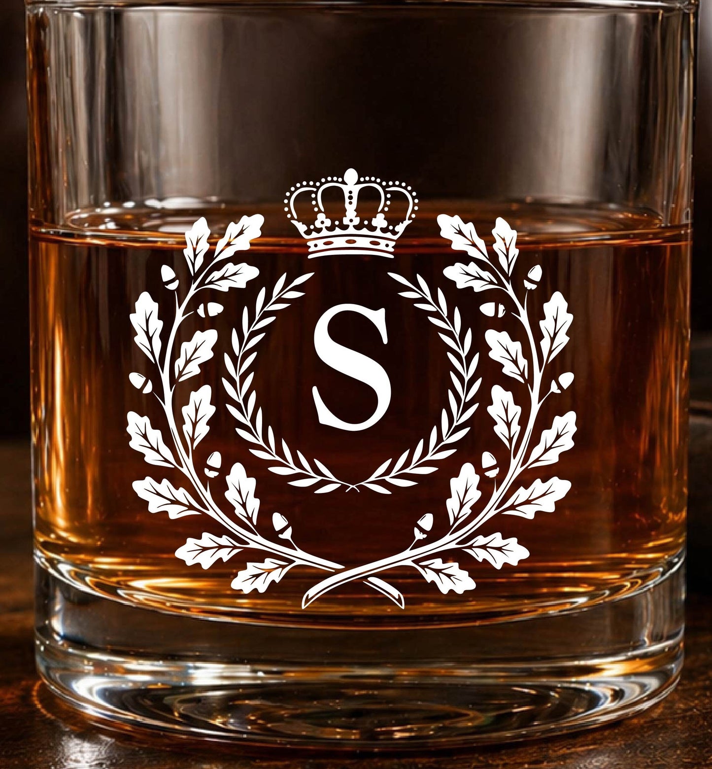 Monogram Initial “S” Glass – Made in Europe – 100% Lead-Free – Gift-Boxed – Free Shipping – Free Returns