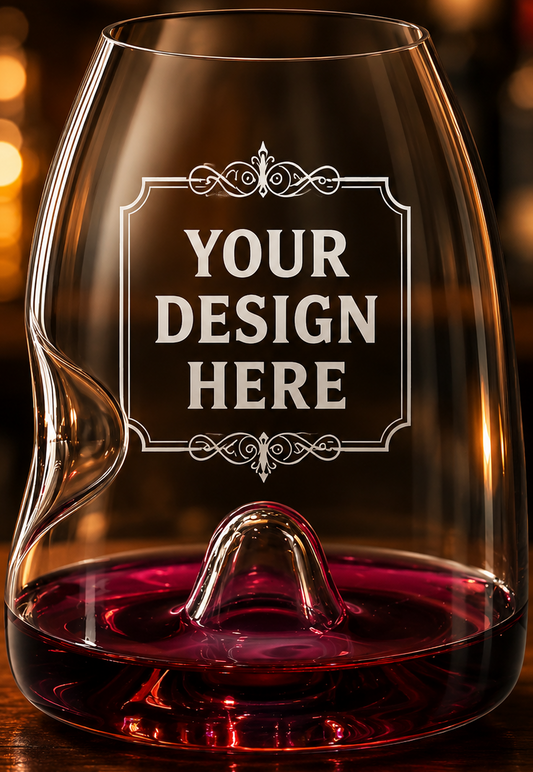 Custom Logo Etching • 144 Wine Tasting Glasses • Made in Europe & Satin-Etched in USA • 100% Lead-Free Crystal • Minimum Order Quantity: 144 Pieces • Pour Lines Applied Upon Request