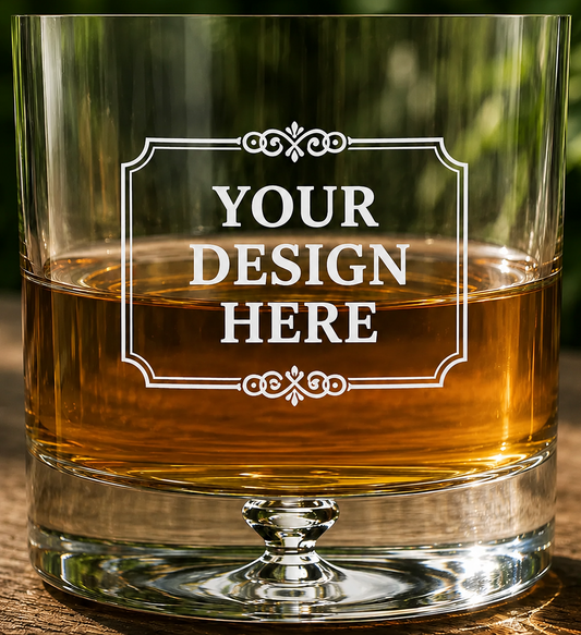 Custom Logo Etching • 144 Whiskey Glasses • Made in Europe & Satin-Etched in USA • 100% Lead-Free Crystal • Minimum Order Quantity: 144 Pieces • Pour Lines Applied Upon Request (Copy)